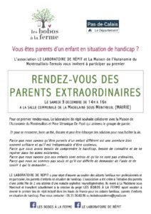 Rendez-vous des parents extraordinaires par le laboratoire de répit, association des Bobos à la ferme