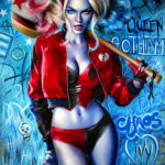 HARLEY QUINN PORTRAIT 'I wanna be anarchy It's the only way to be - oil painting on canvas 65X92cm